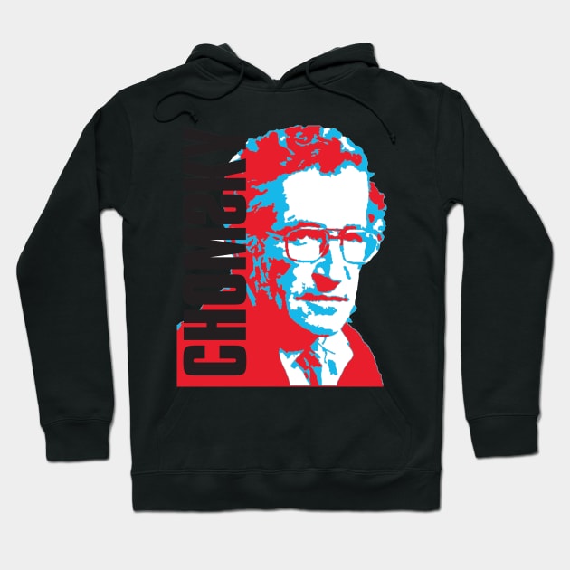 Chomsky red and blue Hoodie by DJVYEATES